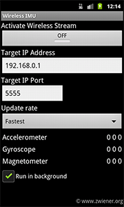 Wireless IMU screenshot